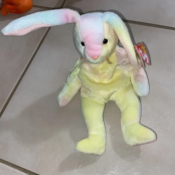 Ty Beanie Babies Baby Hippie Rabbit Bunny Rare Vintage Collect Plush